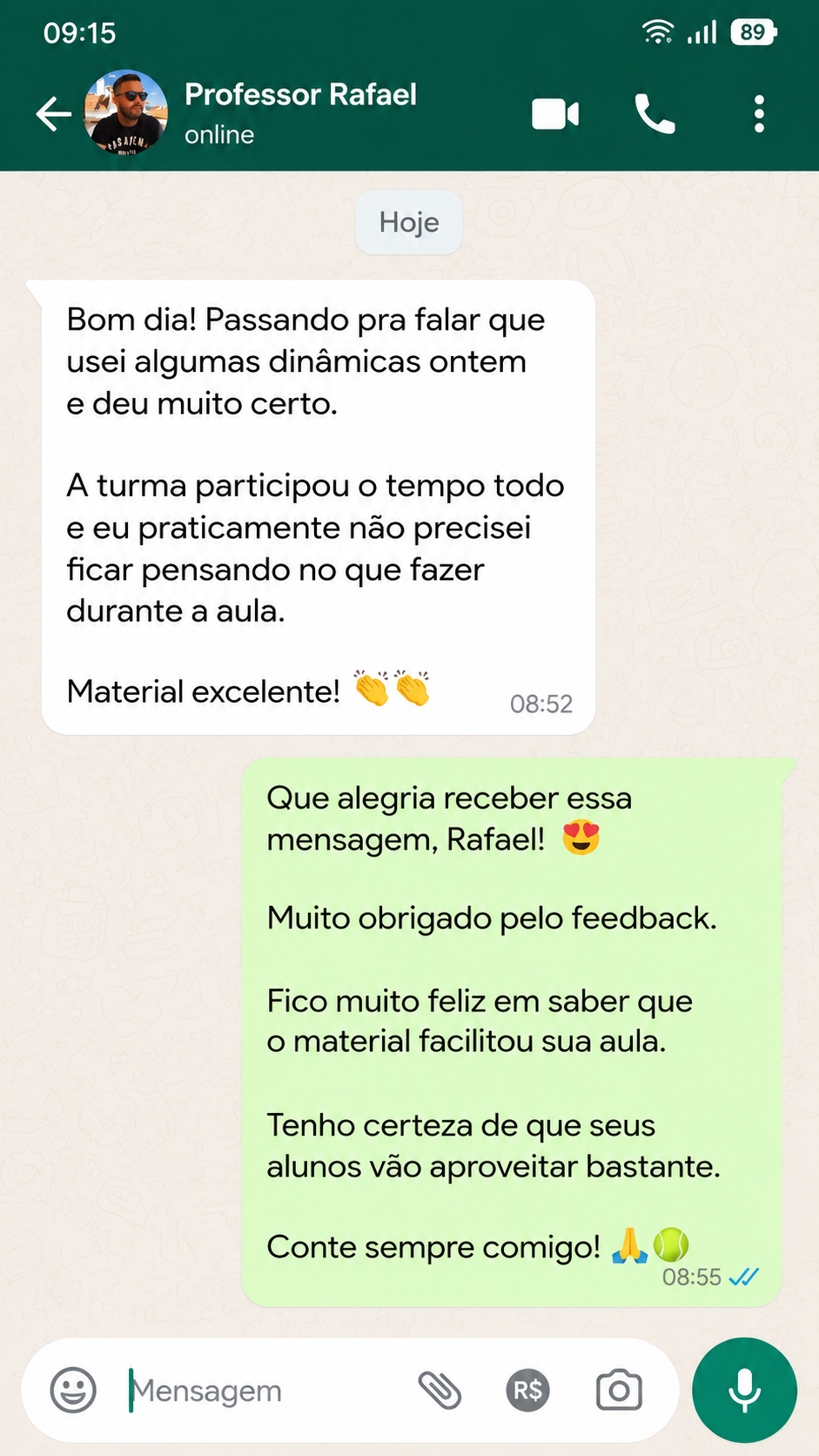Depoimento de aluno 1