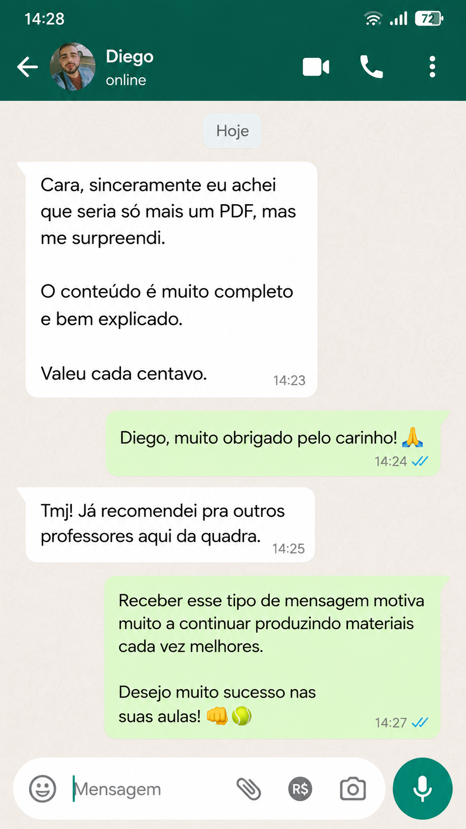 Depoimento de aluno 3